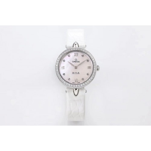 Omega De Ville Prestige Dewdrop 424.13.27.60.55.001 SS/LE Mop Pink Dial Swiss Quartz