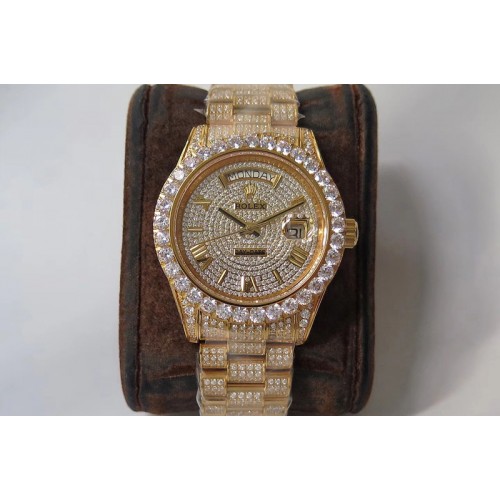 Rolex Day-date II 40mm 904L Rose Gold TW Best Edtion Big Diamond Bezel Full Dimaond Case and Bracelet A2836 Rolex Day-date II 40mm 904L Rose Gold TW Best Edtion Big Diamond Bezel Full Dimaond Case and Bracelet A2836