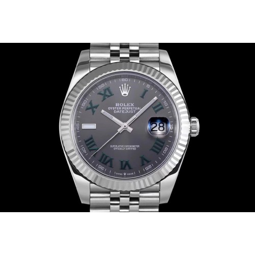 Rolex DateJust 41 SS 126334 DJF Best Edition 904L Steel Gray Dial Roman Markers on Jubilee Bracelet A2824 Rolex DateJust 41 SS 126334 DJF Best Edition 904L Steel Gray Dial Roman Markers on Jubilee Bracelet A2824