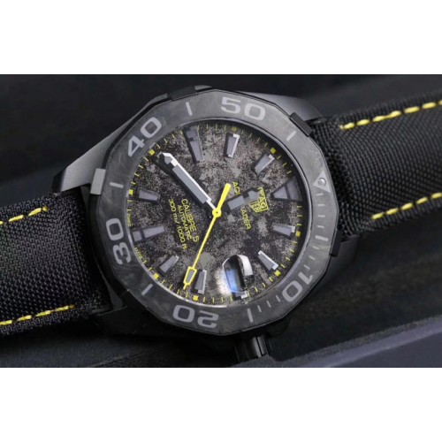 TAG Heuer Carbon Aquaracer Calibre 5 Special Series TBF 1:1 Best Edition "single yellow"Black Nylon Strap SW200