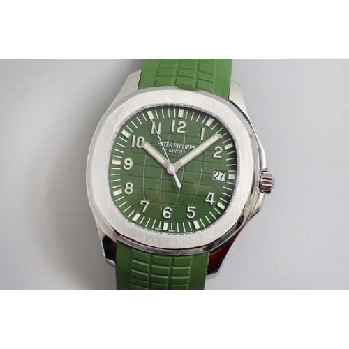 Patek Philippe Aquanaut 5168G 42mm SS ZF 1:1 Best Edition Green Dial on Green Rubber Strap 324CS (Free box)