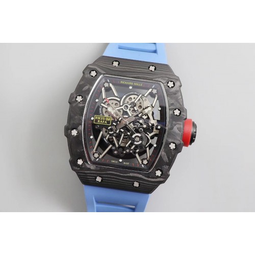 Richard Mille RM035-02 KVF Best Edition Skeleton Dial Red on Blue Rubber Strap MIYOTA8215 V3