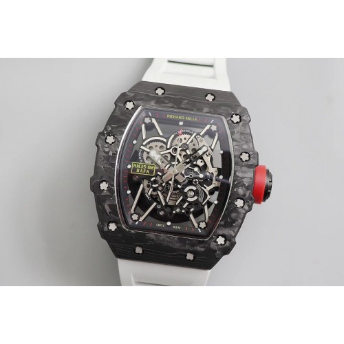 Richard Mille RM035-02 KVF Best Edition Skeleton Dial Red on White Rubber Strap MIYOTA8215 V3 Richard Mille RM035-02 KVF Best Edition Skeleton Dial Red on White Rubber Strap MIYOTA8215 V3
