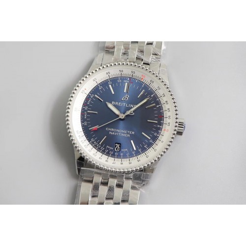Breitling Navitimer 1 SS 38mm Kor Best Edtion Blue Dial on SS Bracelet SW200