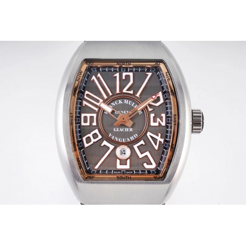 Franck Muller Vanguard V45 25th SS ABF Best Edition Gray Dial on Black Leather Strap A2824 Franck Muller Vanguard V45 25th SS ABF Best Edition Gray Dial on Black Leather Strap A2824
