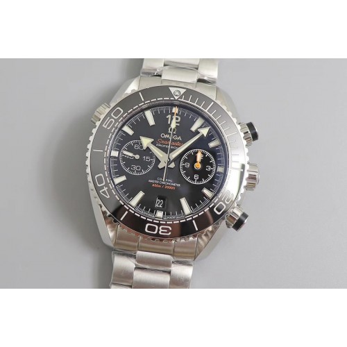 Omega Planet Ocean Master Chronometer OMF SS Black Polished Bezel Black Dial on SS Bracelet A9900