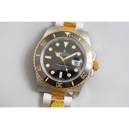 Rolex Submariner 116613 LN SS/YG Black DIF 1:1 Best Edition 18K Wrapped gold SS/YG Case and Bracelet A2824 Rolex Submariner 116613 LN SS/YG Black DIF 1:1 Best Edition 18K Wrapped gold SS/YG Case and Bracelet A2824