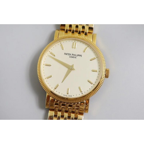 Patek Philippe Calatrava 5120G Yellow Gold TW Best Edtion White Dial on YG Bracelet Cal.240