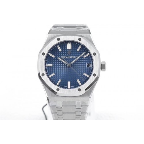 Audemars Piguet Royal Oak 41mm 15500 SS ZF 1:1 Best Edition Blue Textured Dial on SS Bracelet A4302 (Free Box)