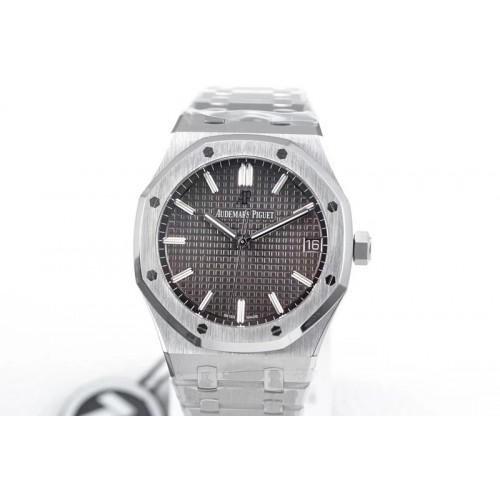 Audemars Piguet Royal Oak 41mm 15500 SS ZF 1:1 Best Edition Gray Textured Dial on SS Bracelet A4302 (Free Box)