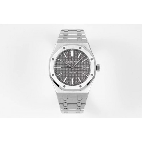 Audemars Piguet Royal Oak 41mm 15400 SS ZF 1:1 Best Edition Gray Textured Dial on SS Bracelet A3120 (Free Box)