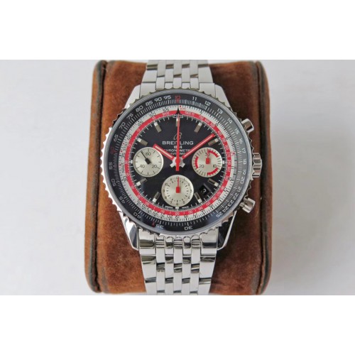 Breitling Navitimer B01 Chronograph 43 Swissair Editioin SS AI 1:1 Black Dial on SS Bracelet A7750