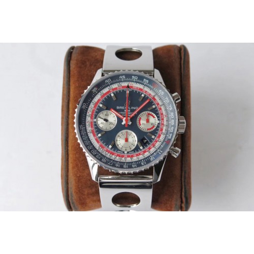Breitling Navitimer B01 Chronograph 43 RAN AM Editioin SS AI 1:1 Blue Dial on SS Bracelet A7750