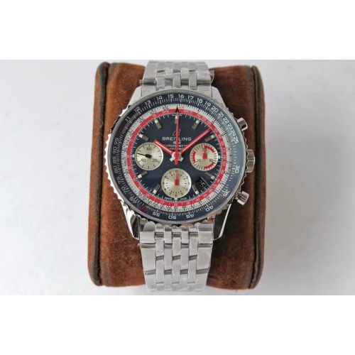Breitling Navitimer B01 Chronograph 43 RAN AM Editioin SS AI 1:1 Blue Dial on SS Bracelet A7750