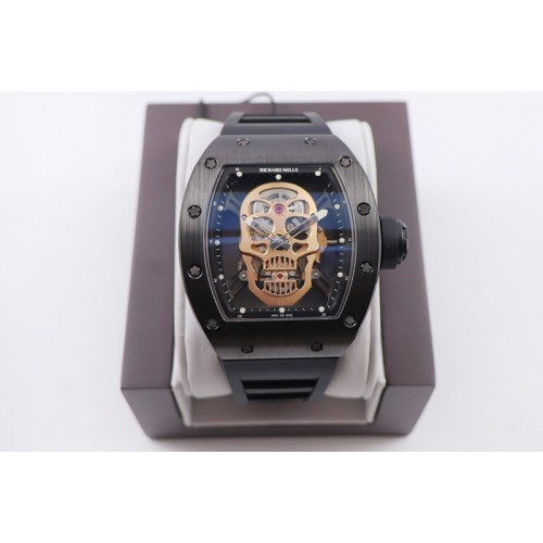 Richard Mille RM052 Skull Black Ceramic ZF 1:1 Best Edition RG Skeleton Dial on Black Rubber Strap NH05A Richard Mille RM052 Skull Black Ceramic ZF 1:1 Best Edition RG Skeleton Dial on Black Rubber Strap NH05A