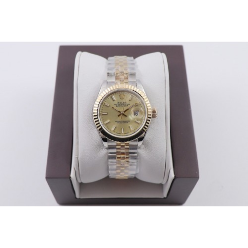 Ladies Rolex Datejust 28mm 279174 WWF Best Edtion SS/YG Gold Dial SS/RG Jubilee Bracelet Eta2671