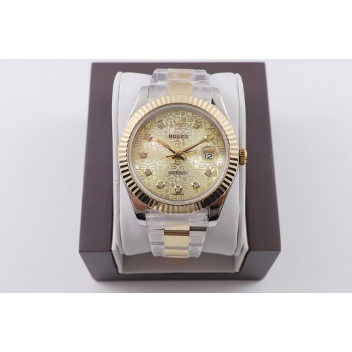 Rolex Datejust 41mm WWF Best Edtion SS/YG Gold Textured Dial SS/YG Oyster Bracelet A3135