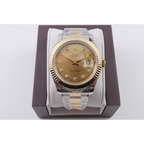 Rolex Datejust 41mm WWF Best Edtion SS/RG Gold Textured Dial SS/RG Oyster Bracelet A3135