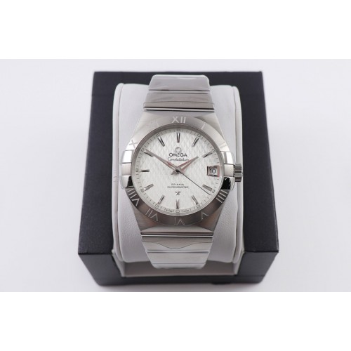 Omega Constellation 38mm SS VSF 1:1 Best Edition White Textured Dial on SS Bracelet A8500 Super Clone