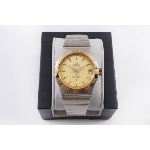 Omega Constellation 38mm SS/YG VSF 1:1 Best Edition Gold Textured Dial on SS/YG Bracelet A8500 Super Clone