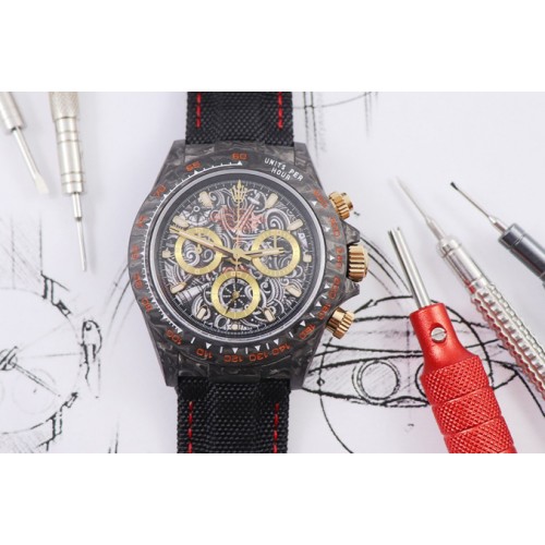 Rolex CronusArt X Daytona DIW WWF Best Edition Full Carbon Case Colorfull Dial on Black Nylon Strap A7750