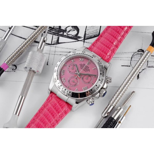 Rolex Daytona 116519 OXF Best Edition Pink Dial on Pink Leather Strap A7750