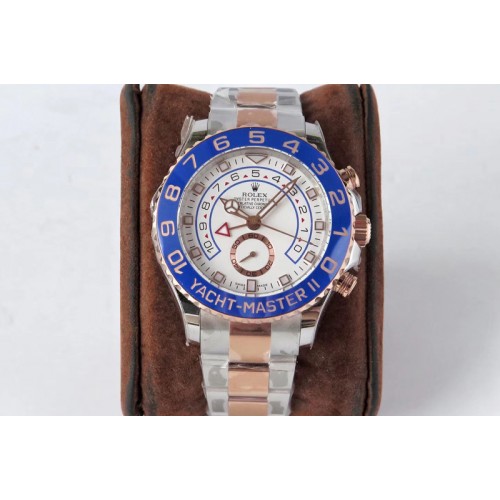 Rolex YachtMaster II 116681 SS/RG Blue Ceramic VRF 1:1 Best Edition on SS/RG Bracelet A7750
