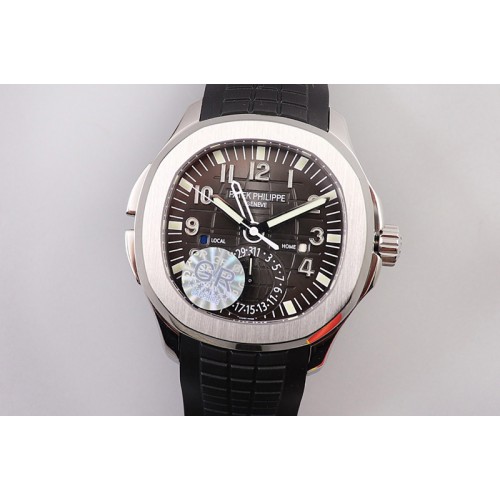 Patek Philippe Aquanaut 5164A SS GRF Best Edition Gray Dial on Black Rubber Strap A324 V2