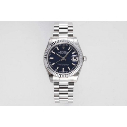 Rolex Datejust 31mm 178274 SS GSF Best Edition Blue Stick Markers Dial on SS President Bracelet SEIKO NH05A