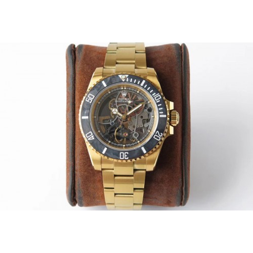 Rolex Submariner Andrea Pirlo YG VR Best Edition Carbon Bezel on Skeleton SA3130