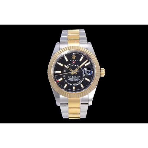 Rolex Skydweller SS/YG TWF Best Edition Black Dial on SS/YG Bracelet A23J