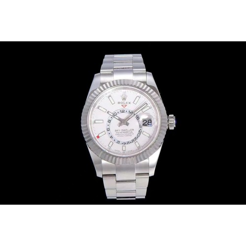 Rolex Skydweller SS TWF Best Edition White Dial on SS Bracelet A23J