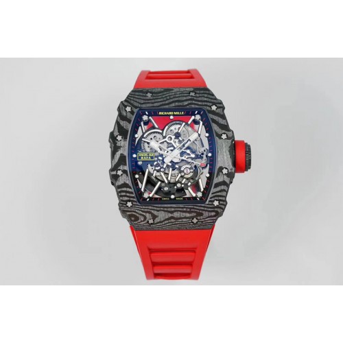 Richard Mille RM035-02 Real NTPT ZF 1:1 Best Edition Skeleton Dial on Red Rubber Strap NH05A V3