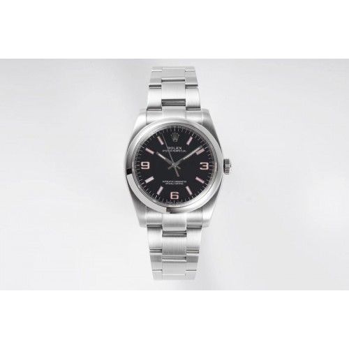 Rolex Oyster Perpetual 36 116000 KRF 1:1 Best Edition 904L Steel Black Dial Pink Lume on SS Bracelet A2824 Rolex Oyster Perpetual 36 116000 KRF 1:1 Best Edition 904L Steel Black Dial Pink Lume on SS Bracelet A2824