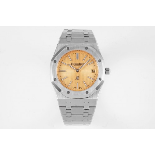 Audemars Piguet Royal Oak 39mm 15202 SS KZF 1:1 Best Edition Yellow Textured Dial on SS Bracelet A2121
