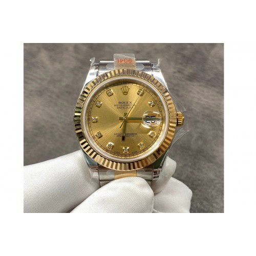 Rolex DateJust 41 126333 SS/YG Wrapped GM Best Edition Gold Crystals Makers Dial on SS/YG Wrapped Oyster Bracelet Swiss2836 Rolex DateJust 41 126333 SS/YG Wrapped GM Best Edition Gold Crystals Makers Dial on SS/YG Wrapped Oyster Bracelet Swiss2836