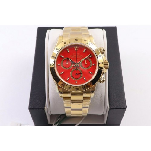 Rolex Daytona 116508 YG OMF Best Edition Red Dial on YG Bracelet A4130