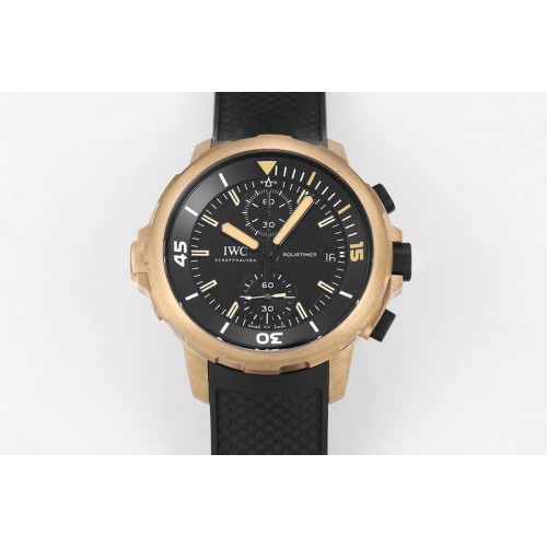 IWC Aquatimer Chrono IW379503 Bronzo Case V6F 1:1 Best Edition Black Dial on Rubber Strap A7750