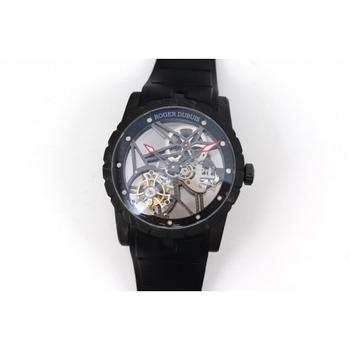 Roger Dubuis Excalibur Rddbex0393 FC BBR Best Edition Skeleton Dial on Black Rubber Strap A2136 Tourbillon V2