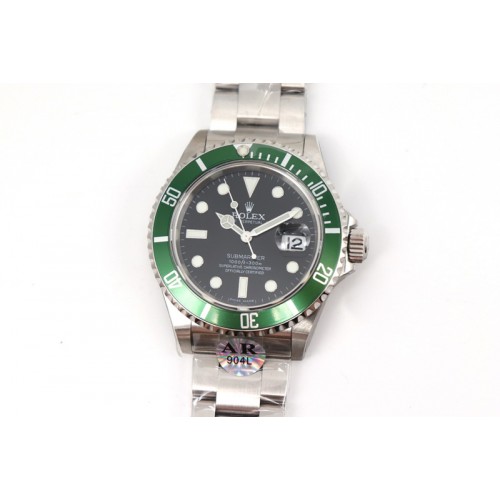 Rolex Submariner 16610 LV Green No Rehaut Engraving 904L Steel ARF1:1 Best Edition on SS Bracelet SH3135