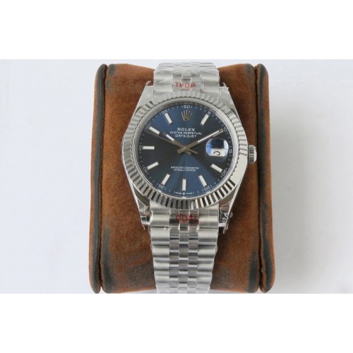 Rolex DateJust 41 126334 VRF 1:1 Best Edition 904L Steel Blue Dial Stick Markers on SS Jubilee Bracelet A3235