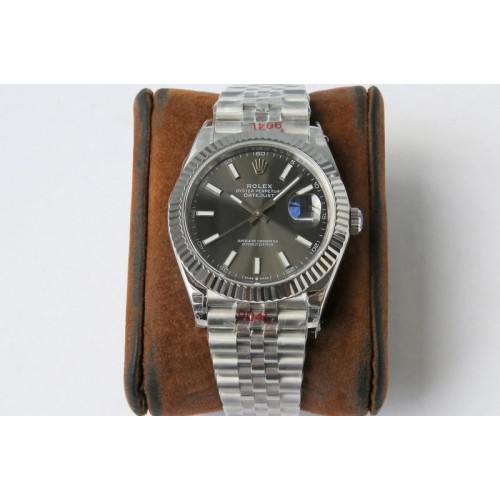 Rolex DateJust 41 126334 VRF 1:1 Best Edition 904L Steel Gray Dial Stick Markers on SS Jubilee Bracelet A3235