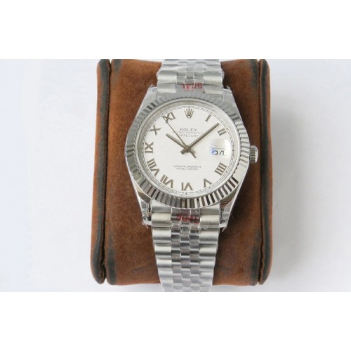 Rolex DateJust 41 126334 VRF 1:1 Best Edition 904L Steel White Dial Roman Markers on SS Jubilee Bracelet A3235