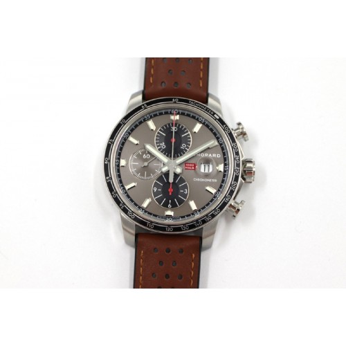 Chopard Mille Miglia 168571 SS V7F 1:1 Best Edition Gray Dial On Brown Gummy Strap A7750 to Cal.107179