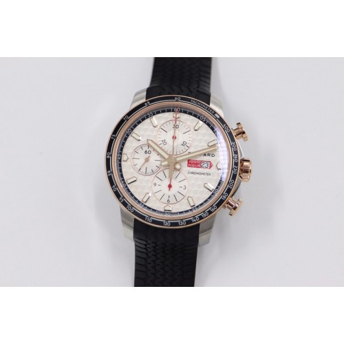 Chopard Mille Miglia 168571 SS/RG V7F 1:1 Best Edition White Dial On Black Rubber Strap A7750 to Cal.107179