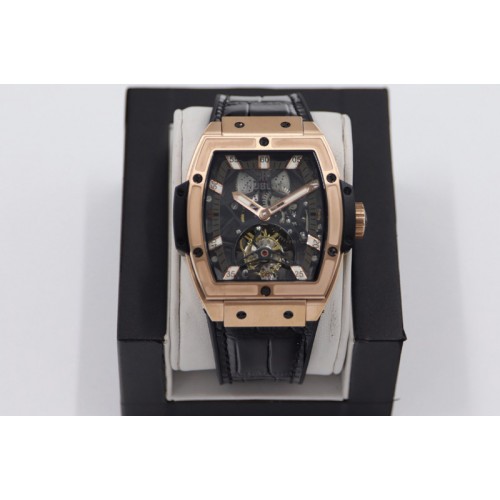 Hublot Big Bang Masterpiece RG JBF Skeleton Dial On Black Gummy Strap Asian Tourbillon