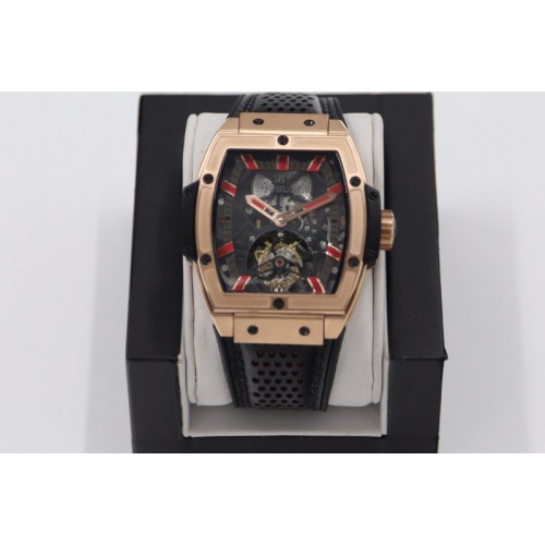 Hublot Big Bang Masterpiece RG JBF Skeleton Dial On Black Gummy Strap Asian Tourbillon
