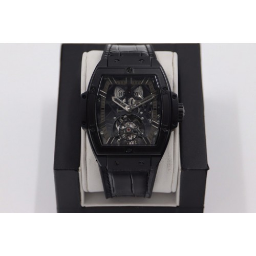 Hublot Big Bang Masterpiece DLC JBF Skeleton Dial On Black Gummy Strap Asian Tourbillon