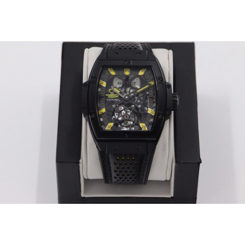 Hublot Big Bang Masterpiece DLC JBF Skeleton Dial On Black Gummy Strap Asian Tourbillon
