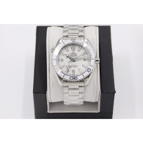 Omega Planet Ocean 39.5mm Olympic Games SS VSF 1:1 Best Edition White Dial on SS Bracelet A8800